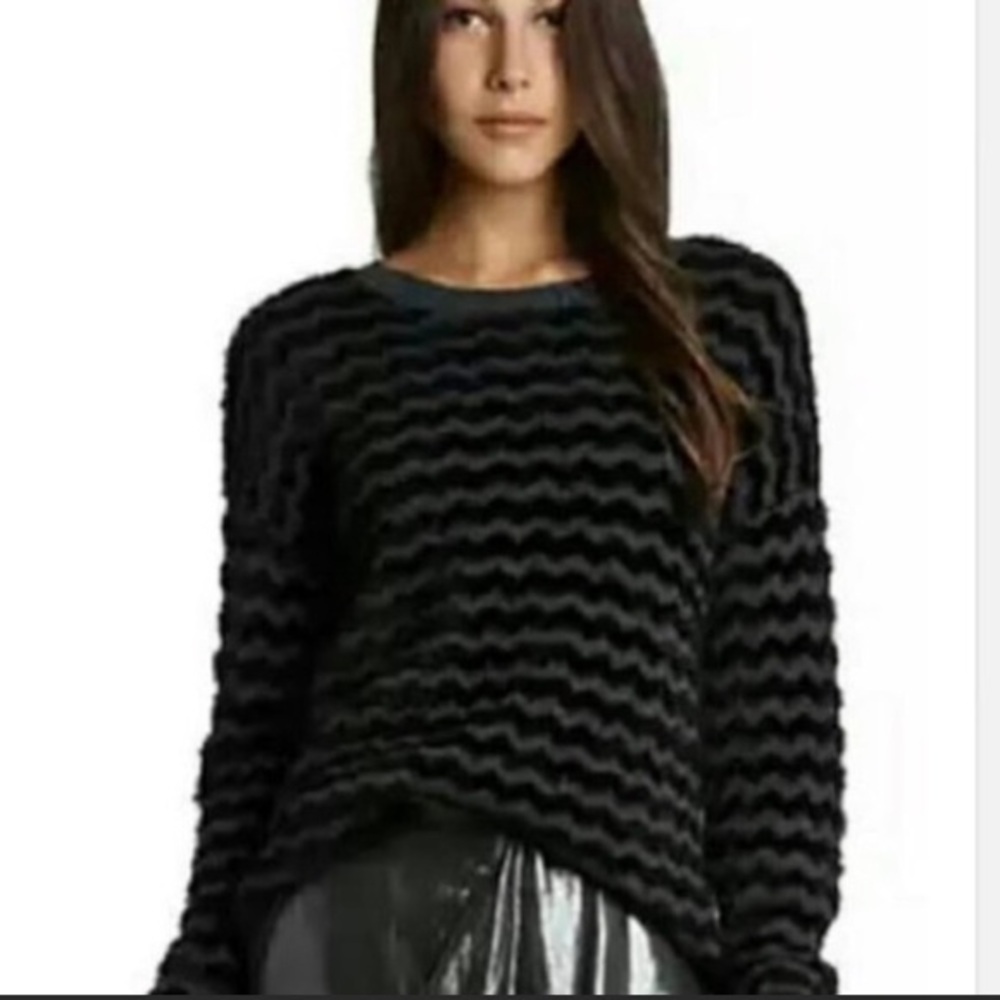 NWT BCBGeneration Textured Chevron Grey Sweater S